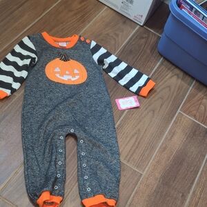 Striped Pumpkin Kids Outfit